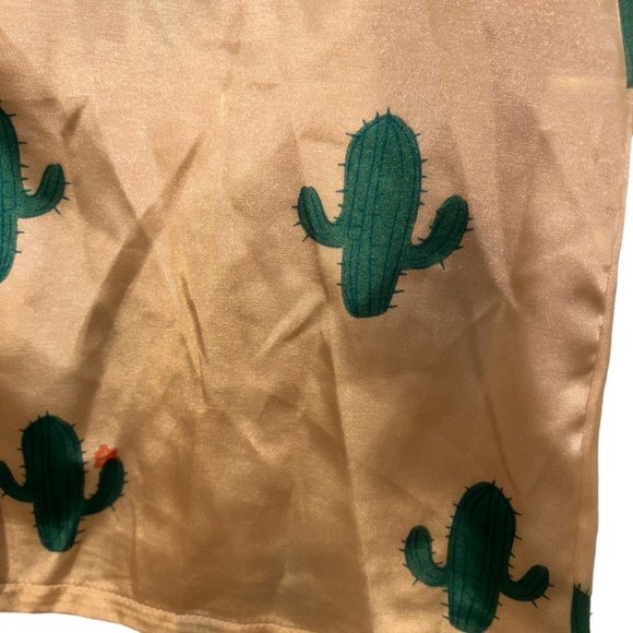 Barbie pastel peachy pink Cactus Print 2 piece pajama set XS - Picture 6 of 8